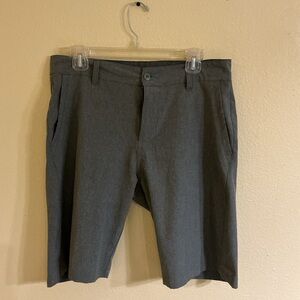Split Charcoal Flat Front Men's Shorts